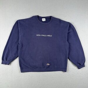 Vintage 90s Marithe Francois Girbaud Sweatshirt Men's Large Blue Logo Crewneck
